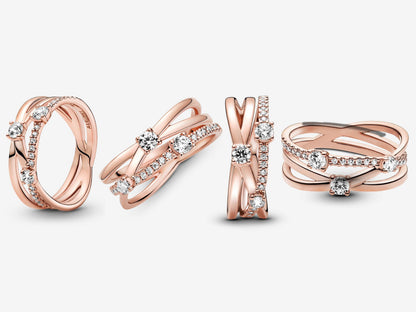 Sparkling Triple Band Ring