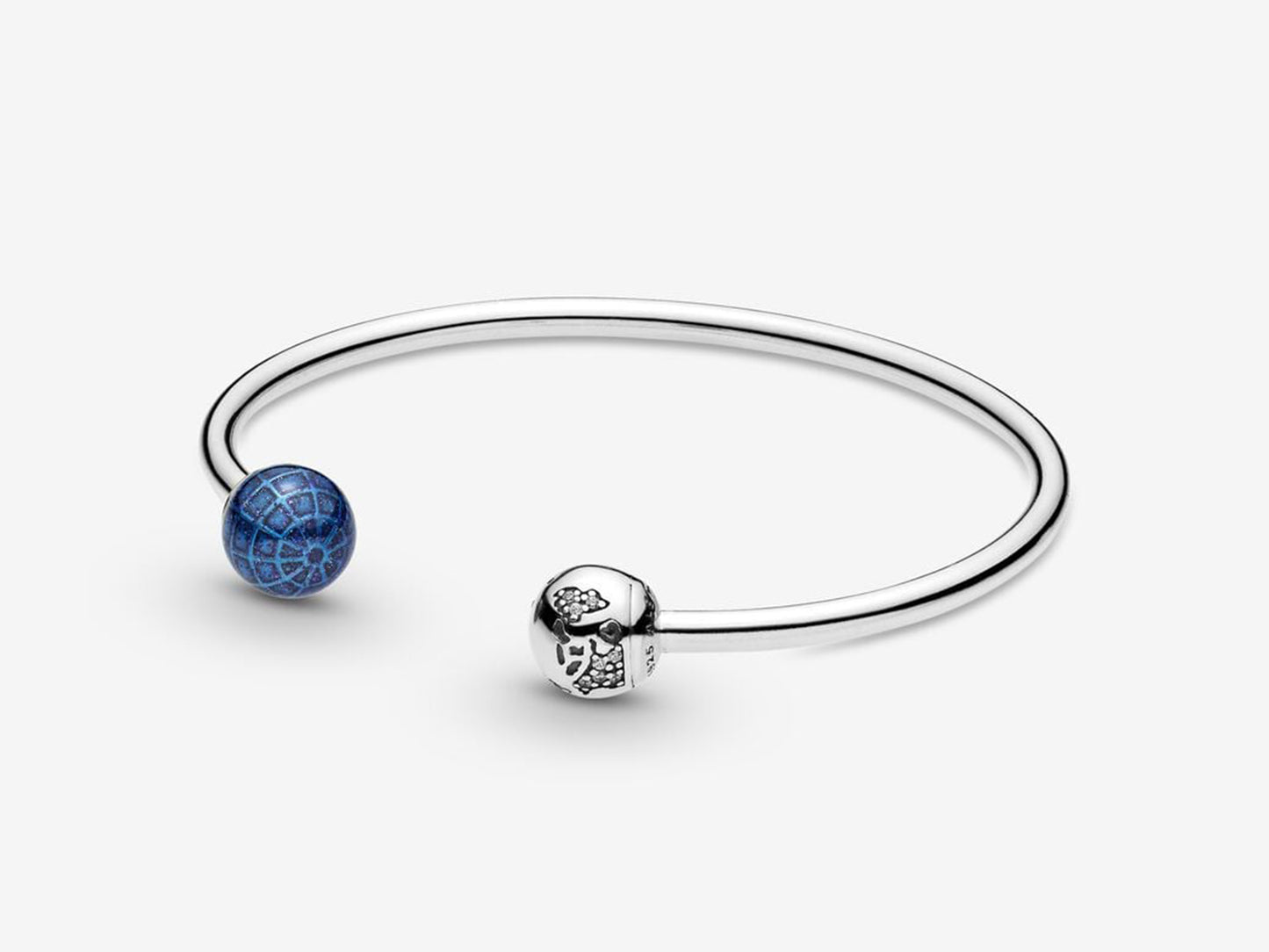 Silver-Blue Earth Bangle