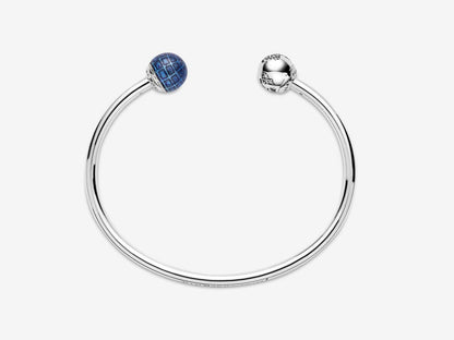 Silver-Blue Earth Bangle