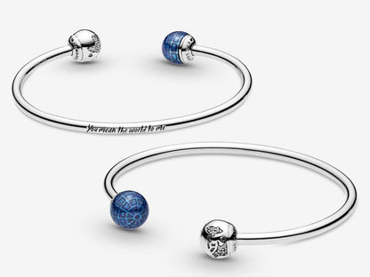 Silver-Blue Earth Bangle