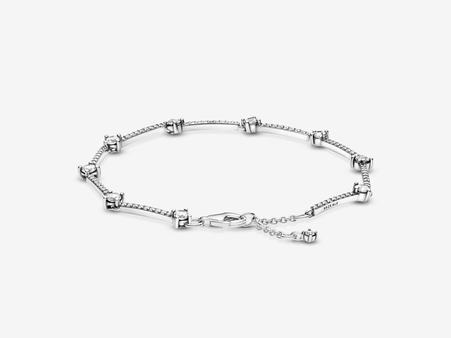 Silver Pave Link Bangle