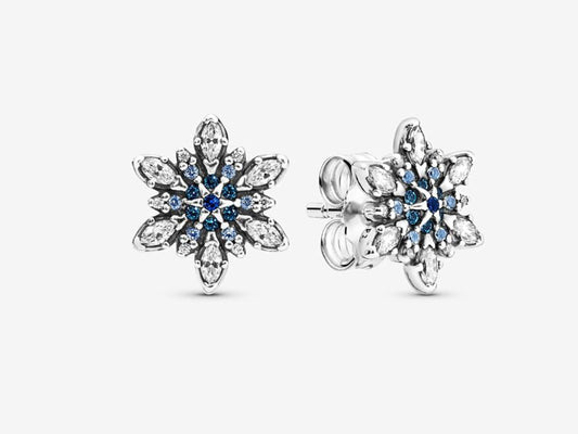 Silver Snowflake Elegance Stud Earrings