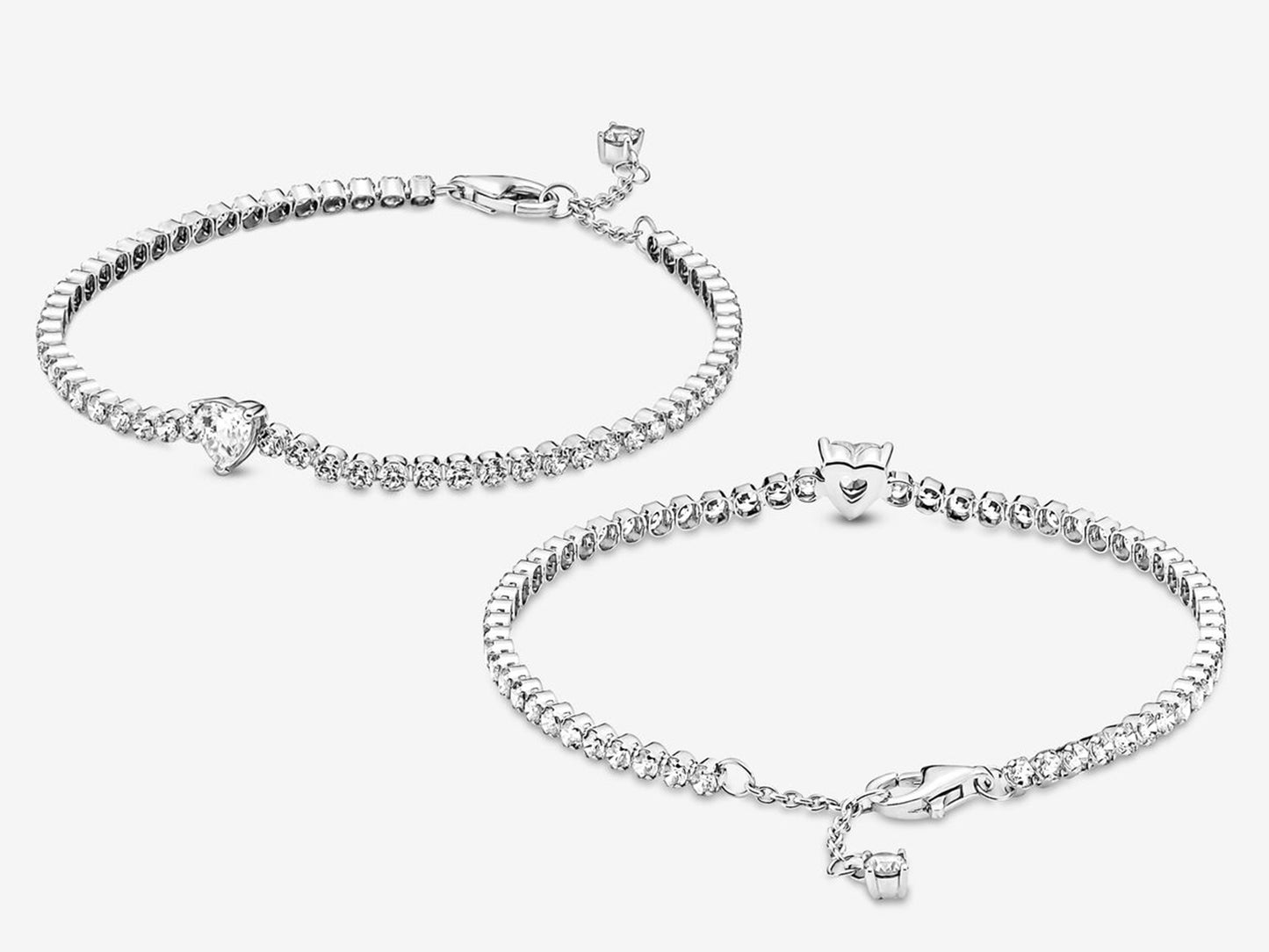 Sparkling Heart Tennis Bracelet