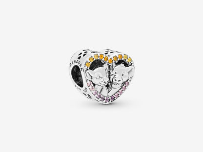 Simba and Nala Heart Charm