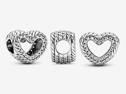 Snake Bone Chain Heart Charm