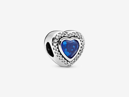 Sparkling Blue Heart Charm