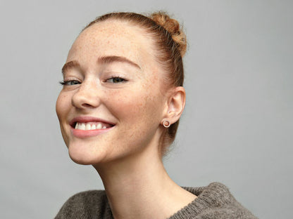 Sparkling Circle Stud Earrings