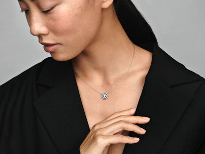 Sparkling Double Halo Collier Necklace
