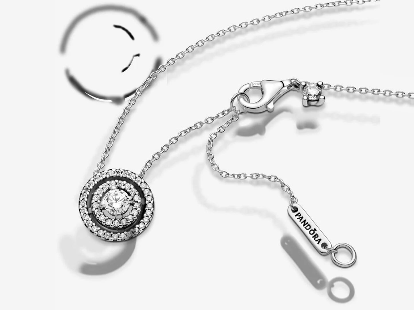 Sparkling Double Halo Collier Necklace