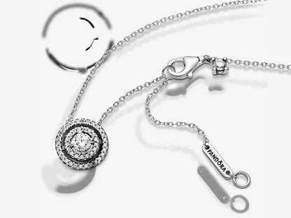 Sparkling Double Halo Collier Necklace