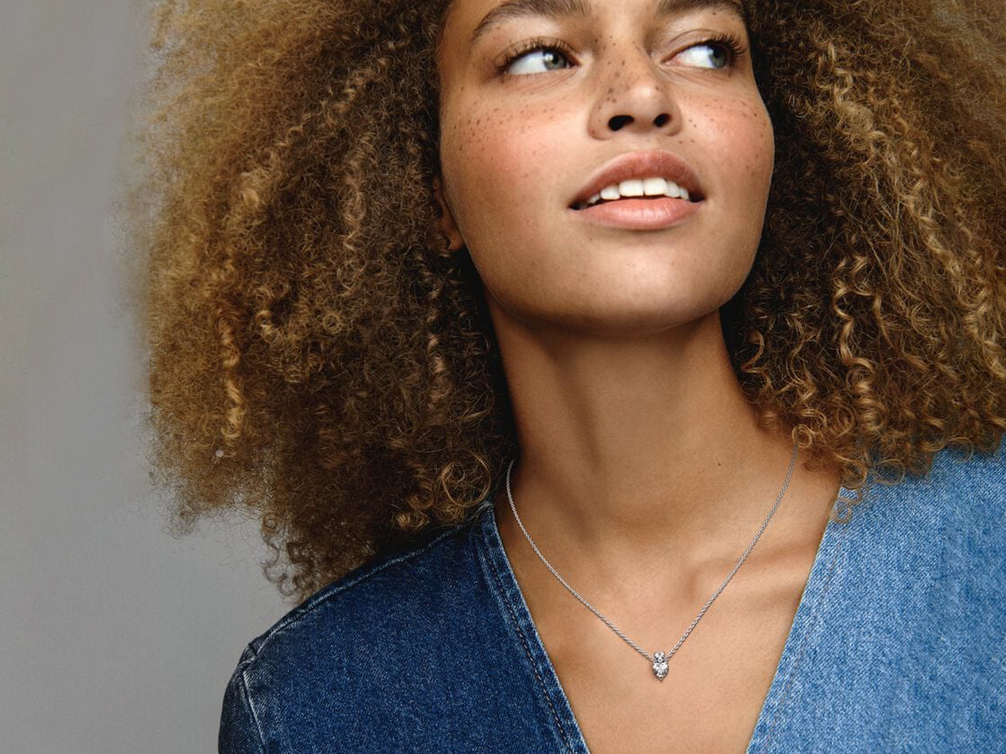 Double Heart Pendant Sparkling Collier Necklace