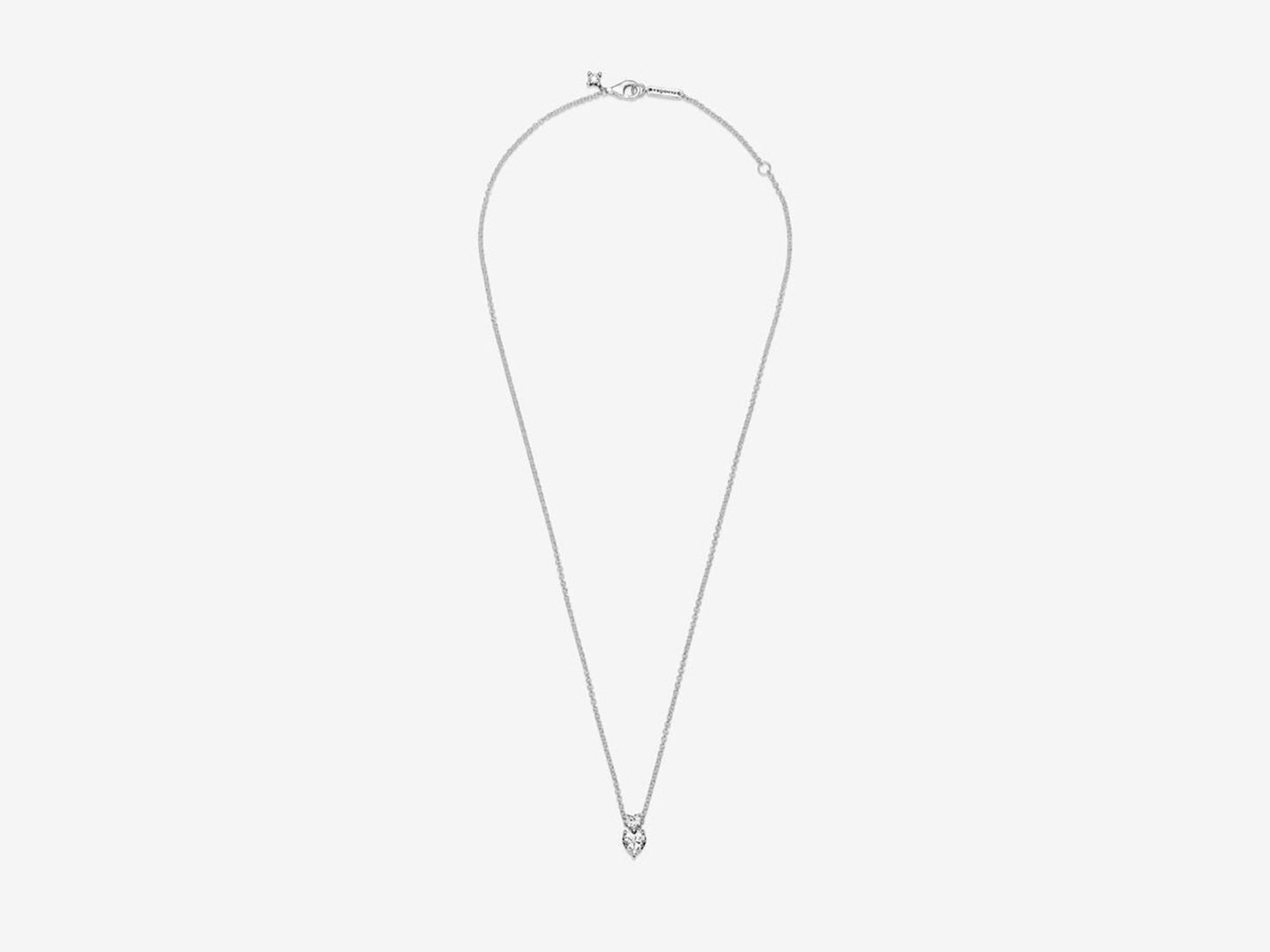 Double Heart Pendant Sparkling Collier Necklace