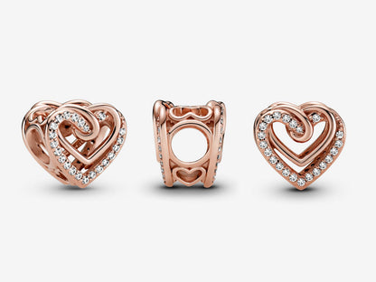 Sparkling Entwined Hearts Charm