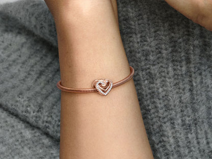 Sparkling Entwined Hearts Charm