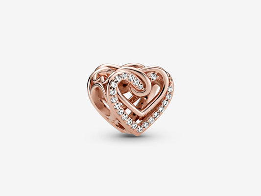 Sparkling Entwined Hearts Charm
