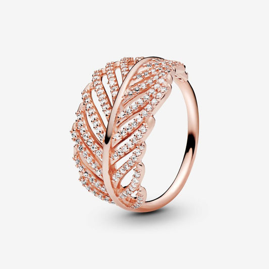 Shimmering Feather Ring