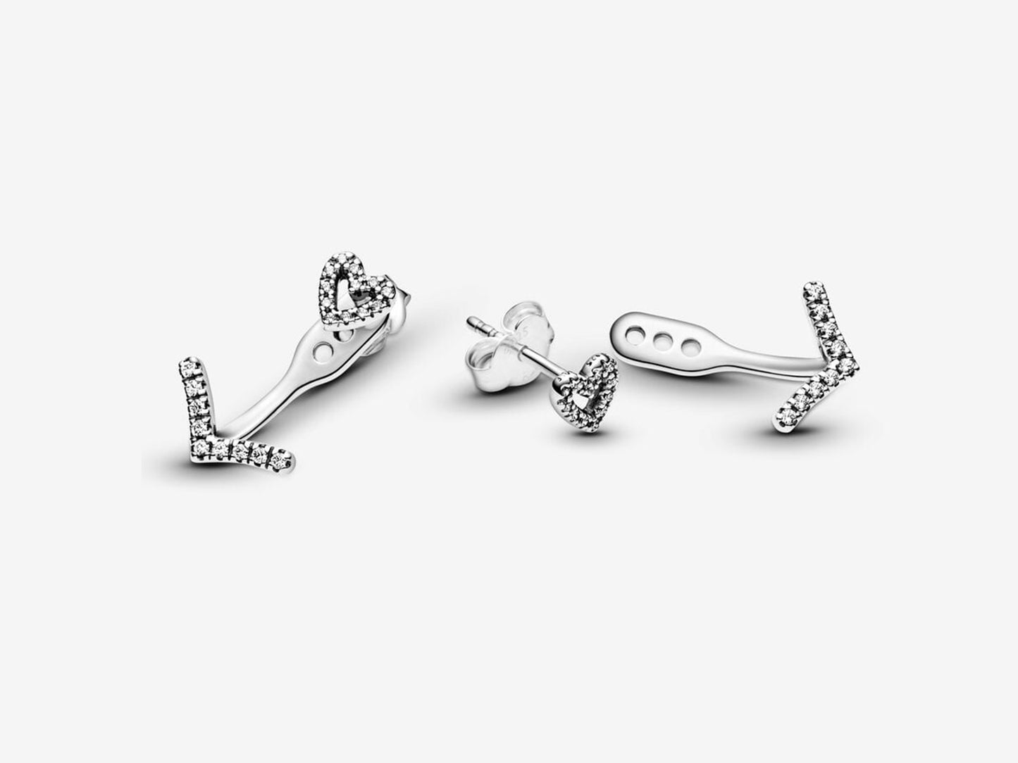 Sparkling Heart Wish Stud Earrings