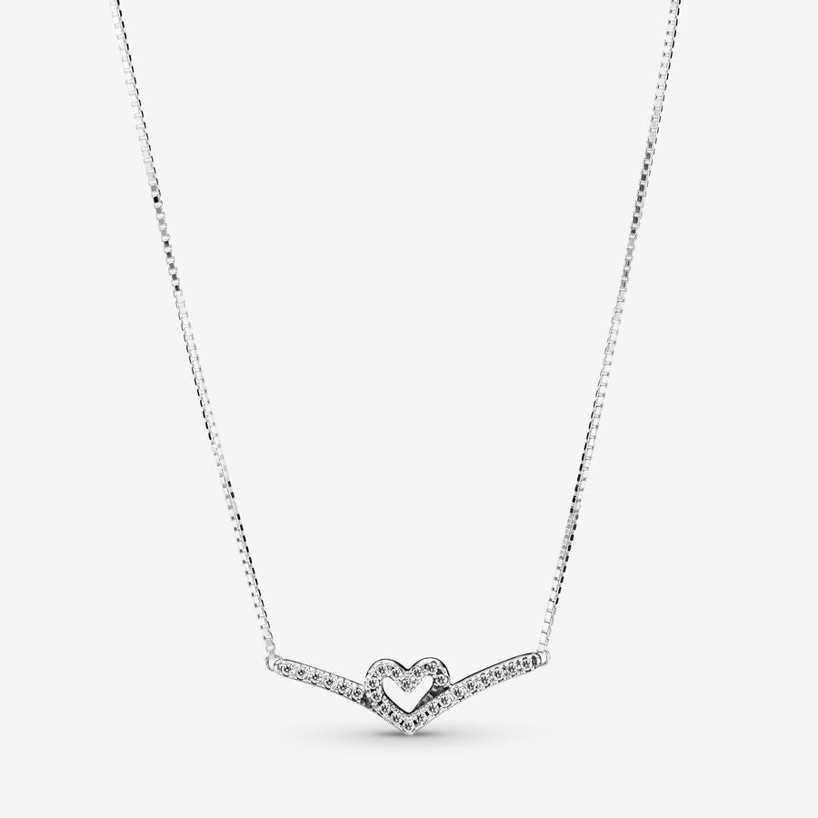 Sparkling Heart Wishing Rolo Necklace