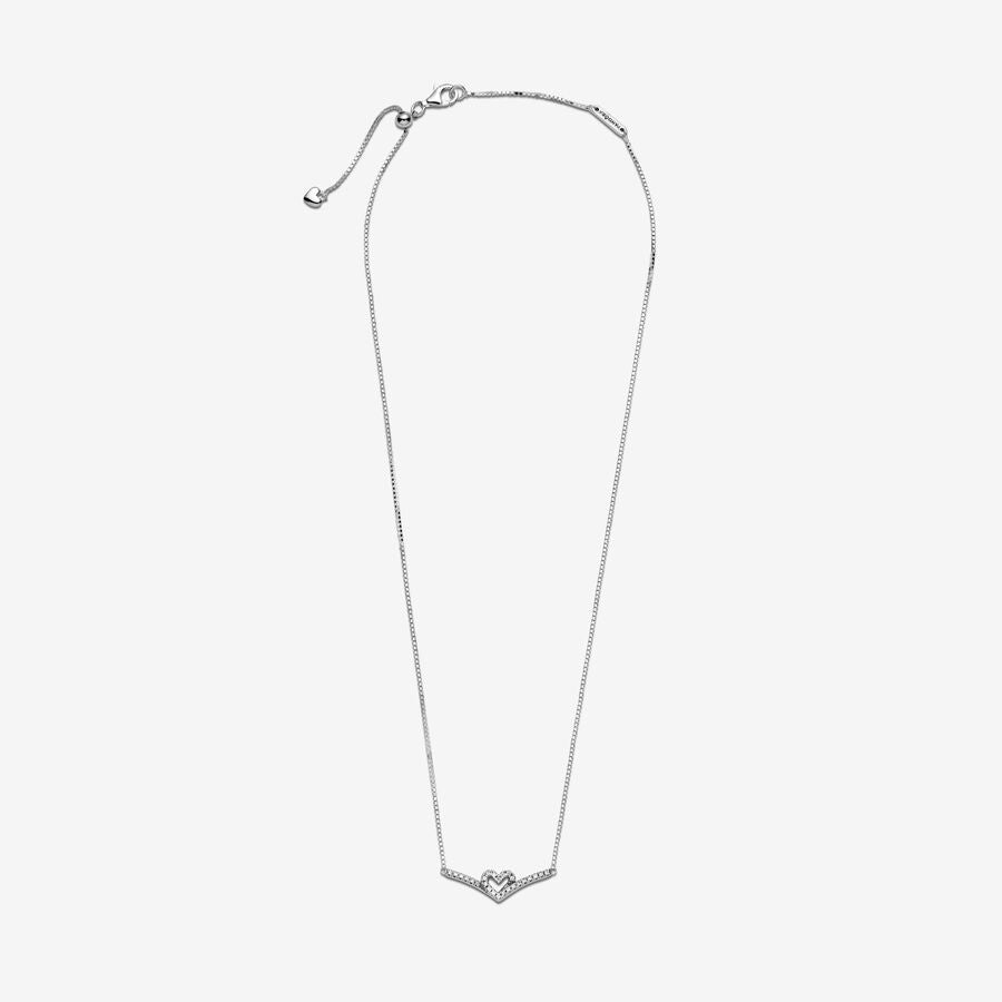 Sparkling Heart Wishing Rolo Necklace