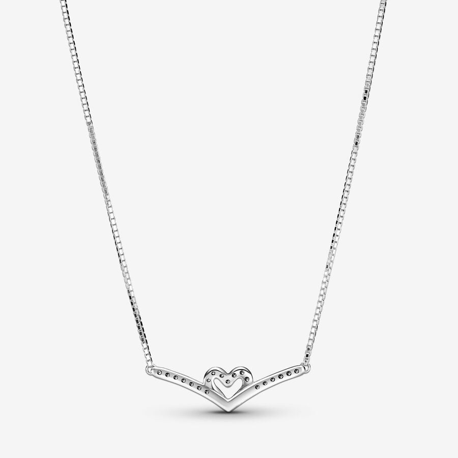 Sparkling Heart Wishing Rolo Necklace
