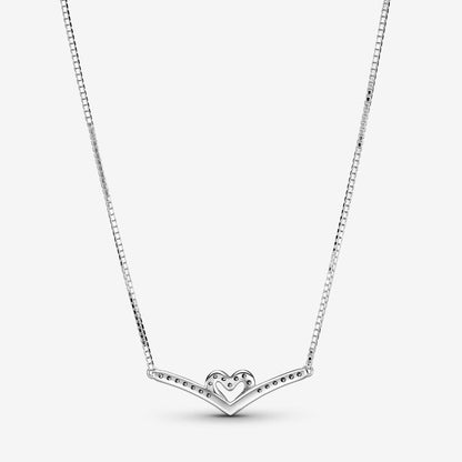 Sparkling Heart Wishing Rolo Necklace