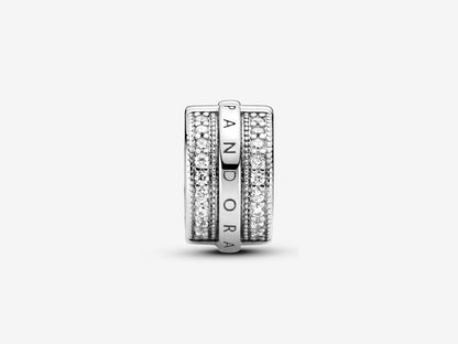 Sparkling Pavé Lines & Logo Clip Charm
