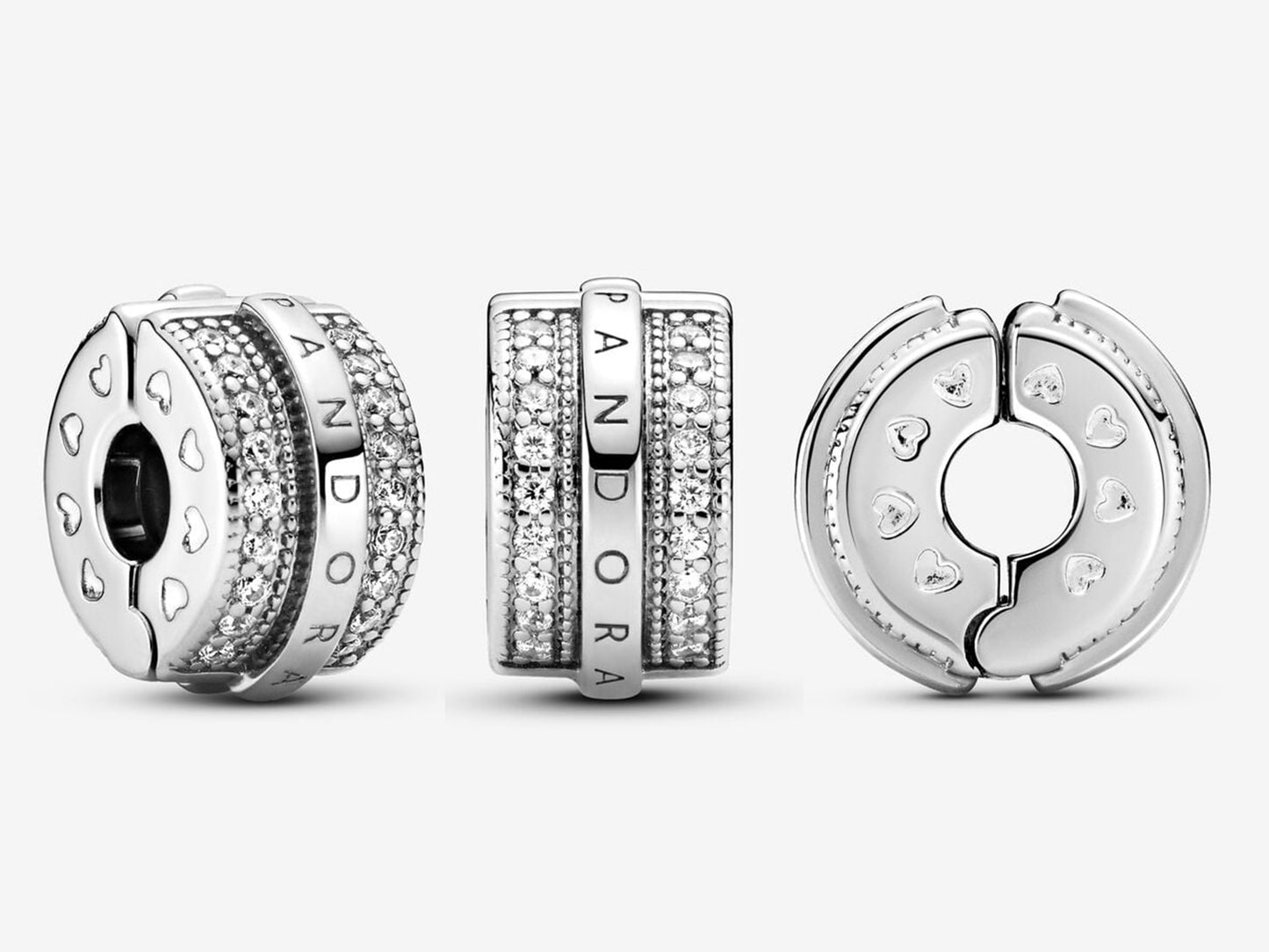 Sparkling Pavé Lines & Logo Clip Charm