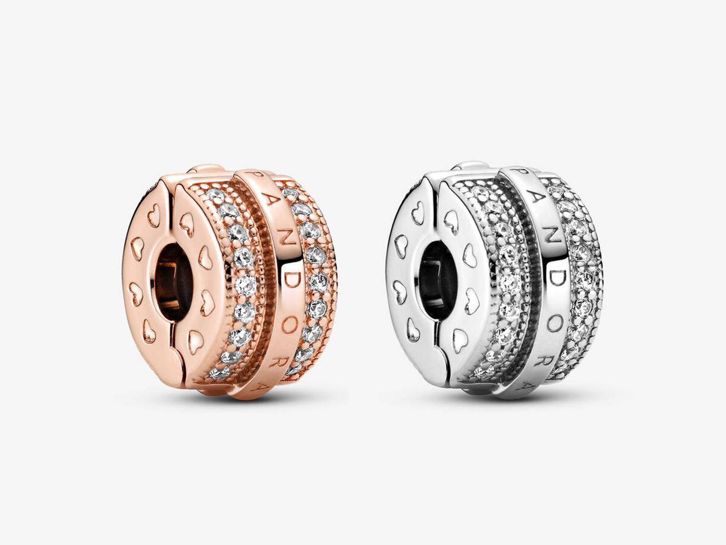 Sparkling Pavé Lines & Logo Clip Charm