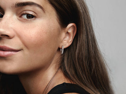Sparkling Logo Hoop Earrings