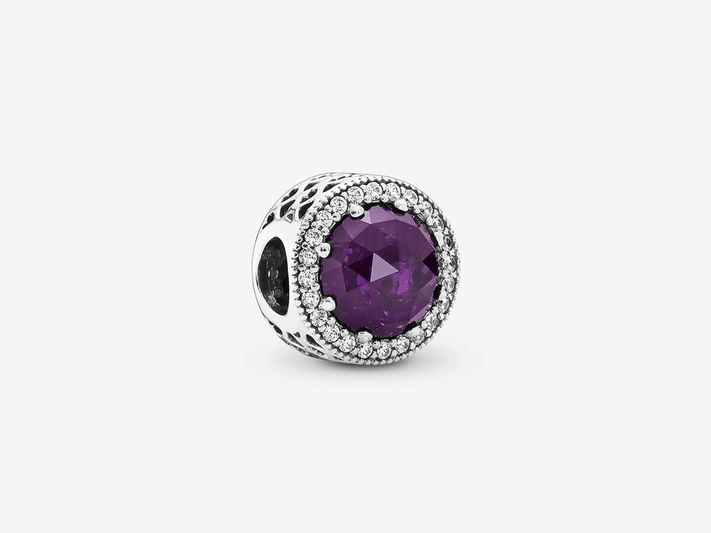 Sparkling Purple Heart Charm