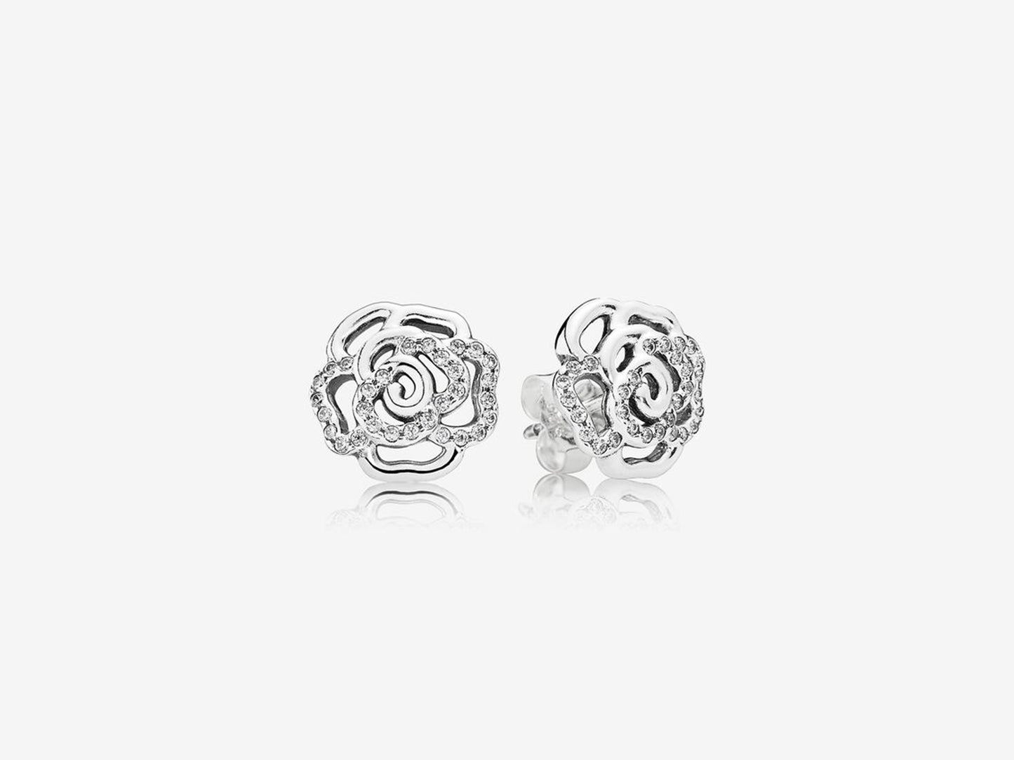 Sparkling Rose Stud Earrings