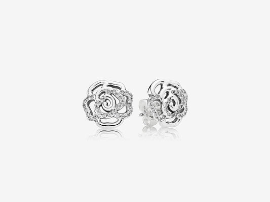 Sparkling Rose Stud Earrings