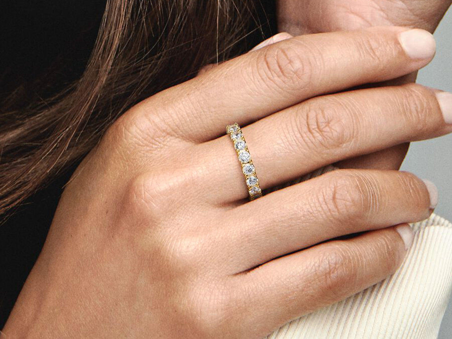 Sparkling Row Eternity Ring