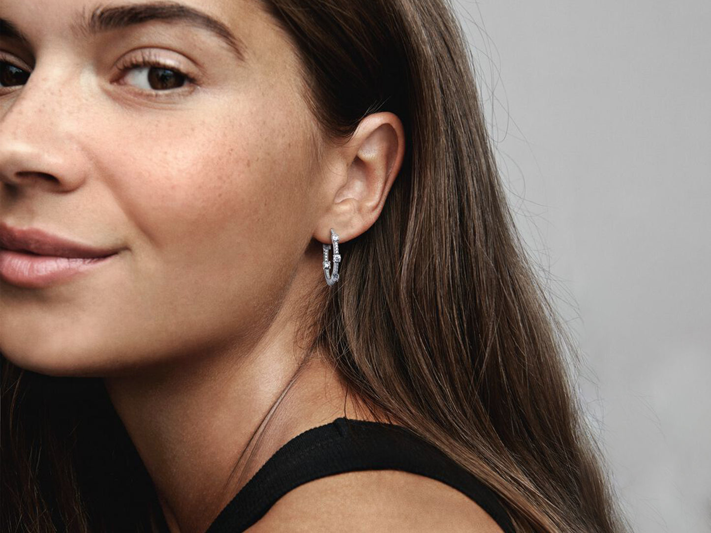 Sparkling Section Hoop Earrings