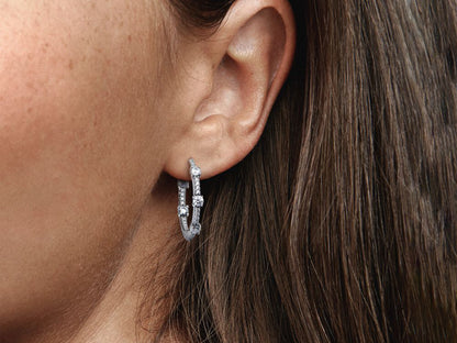 Sparkling Section Hoop Earrings