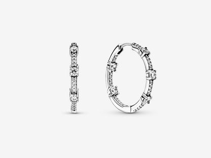 Sparkling Section Hoop Earrings
