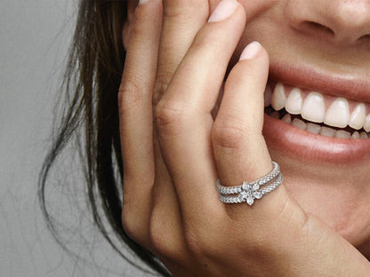 Sparkling Snowflake Duo Ring