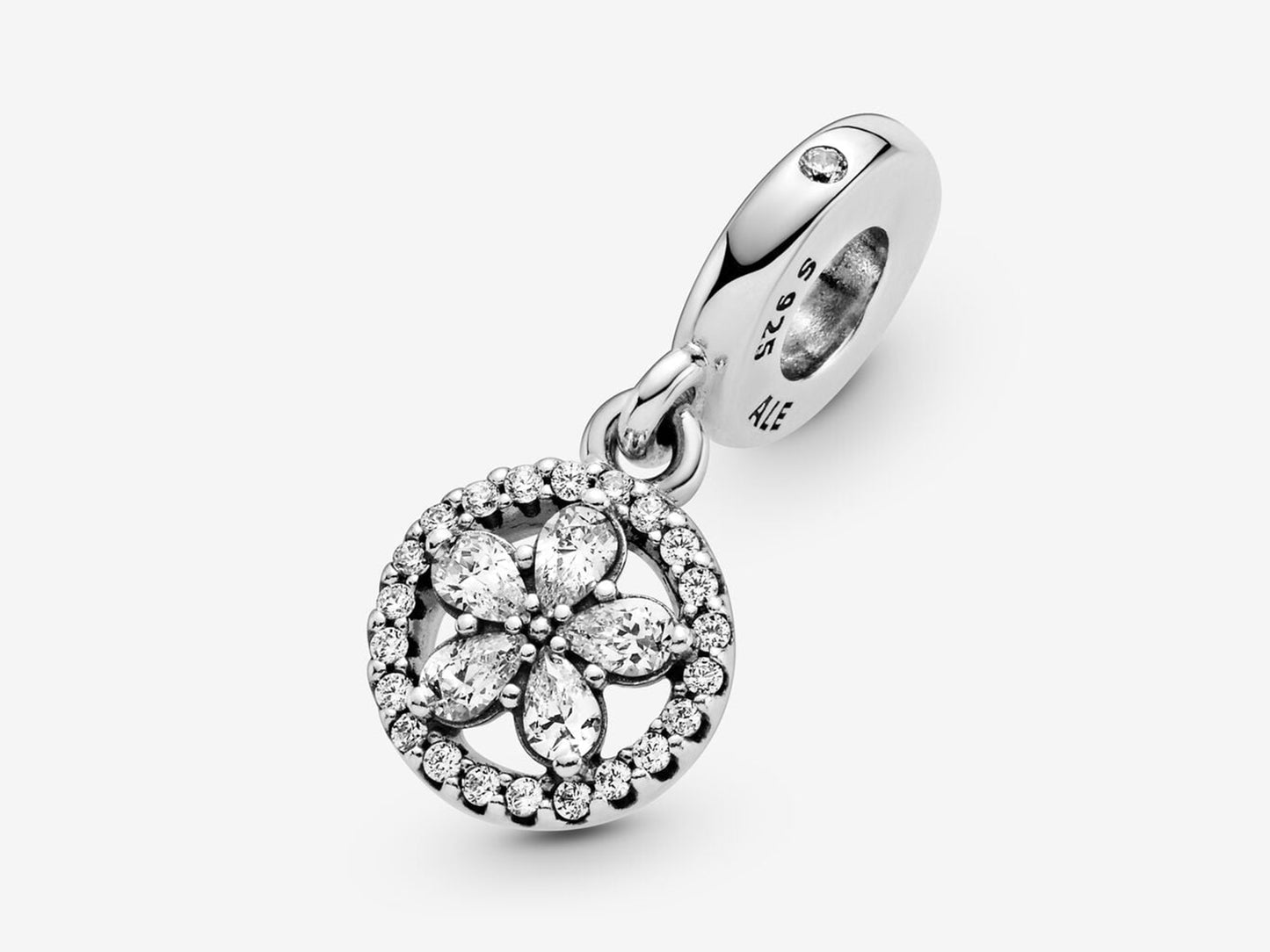 Sparkling Snowflake Round Charm