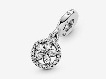 Sparkling Snowflake Round Charm