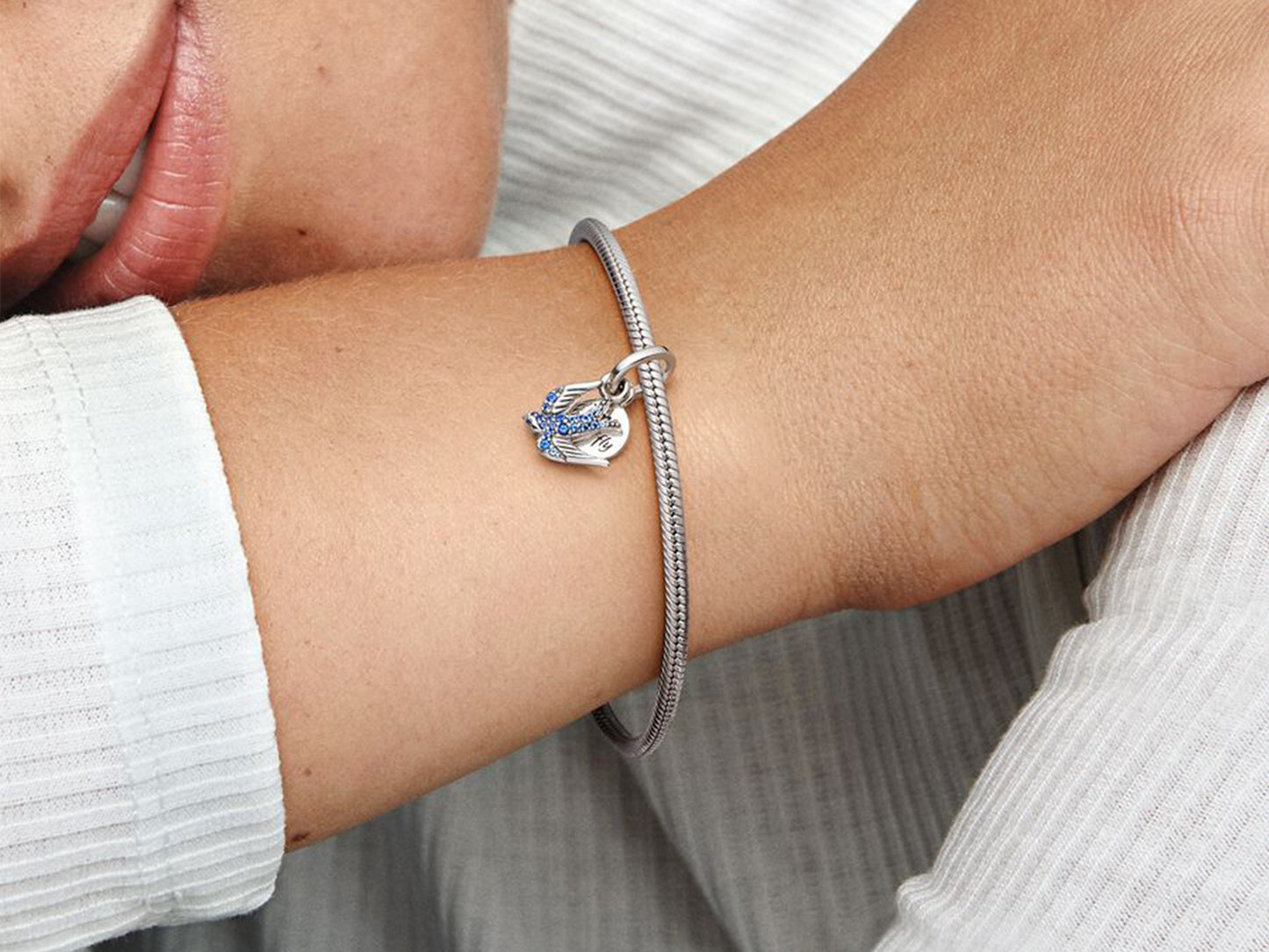 Sparkling Swallow & Quote Double Dangle Charm