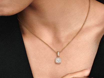 Square Brilliant Halo Pendant