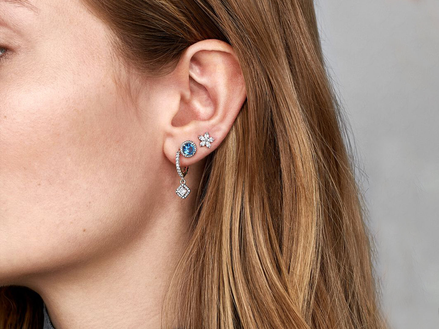 Sparkling Snowflake Stud Earrings