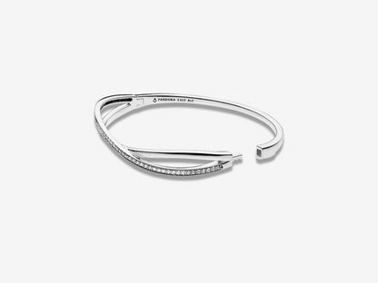 Radiant Silver Hinged Bangle
