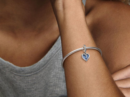 Celestial Shooting Star Heart Double Dangle Charm
