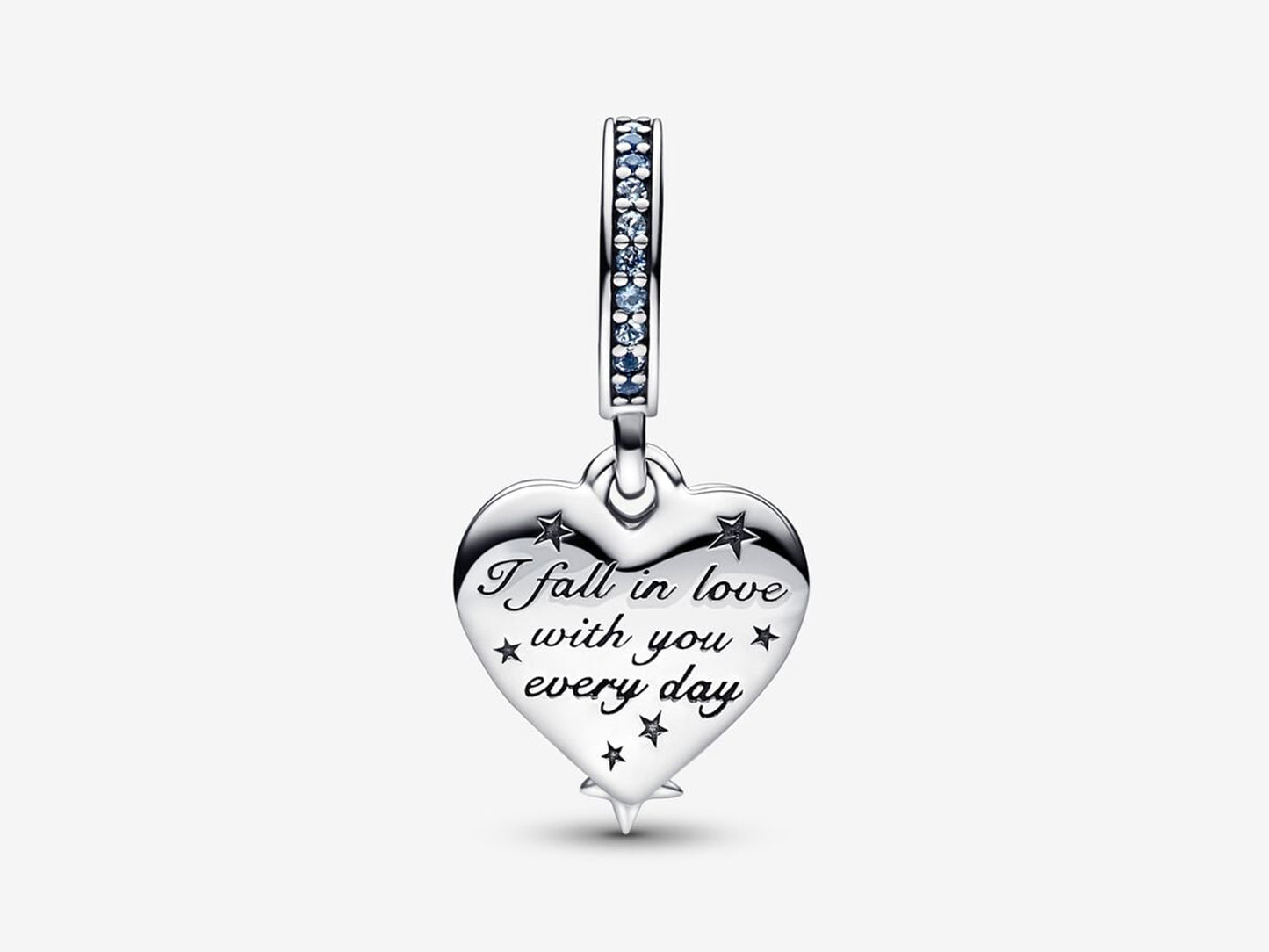 Celestial Shooting Star Heart Double Dangle Charm
