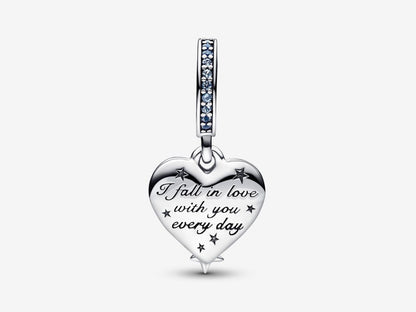 Celestial Shooting Star Heart Double Dangle Charm