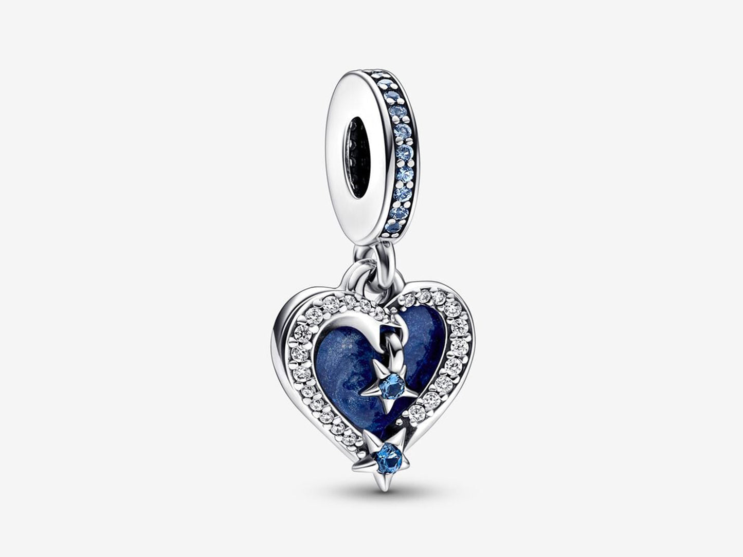 Celestial Shooting Star Heart Double Dangle Charm