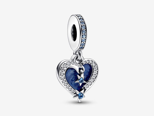 Celestial Shooting Star Heart Double Dangle Charm