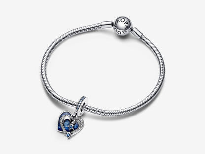 Celestial Shooting Star Heart Double Dangle Charm