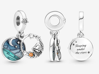 Camping Night Sky Double Dangle Charm